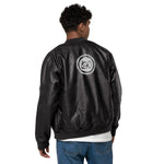 GO CROWN Leather Bomber Jacket