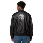 GO CROWN Leather Bomber Jacket
