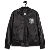 GO CROWN Leather Bomber Jacket