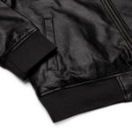 GO CROWN Leather Bomber Jacket