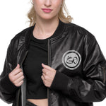 GO CROWN Leather Bomber Jacket